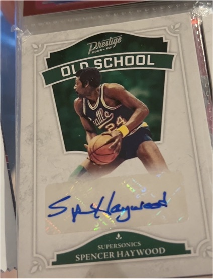 2022-23 Panini Chronicles Prestige Old School Autographs #OSA-SHS Spencer Haywood — front
