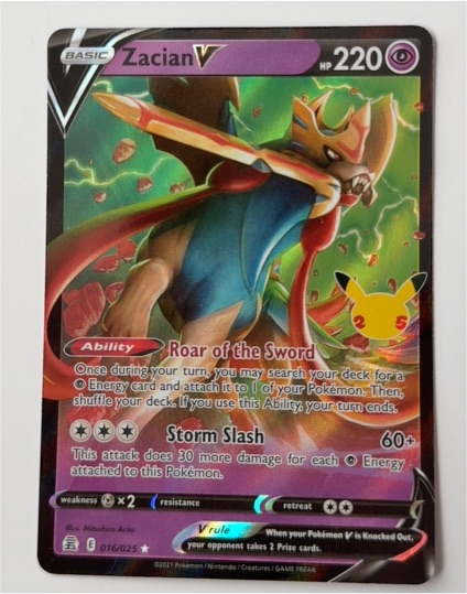 2021 Pokémon Celebrations #016 Zacian V — front