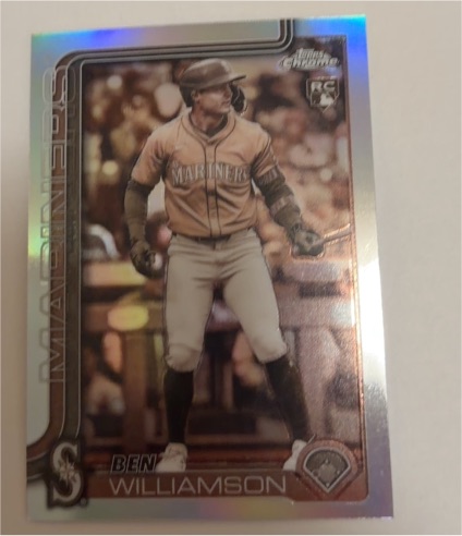 2025 Topps Chrome Update #USC168 Ben Williamson Sepia Refractor RC — front