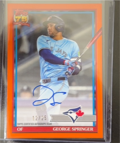 2026 Topps Series 1 #91A-GSP George Springer 1991 Topps On Card Auto — front