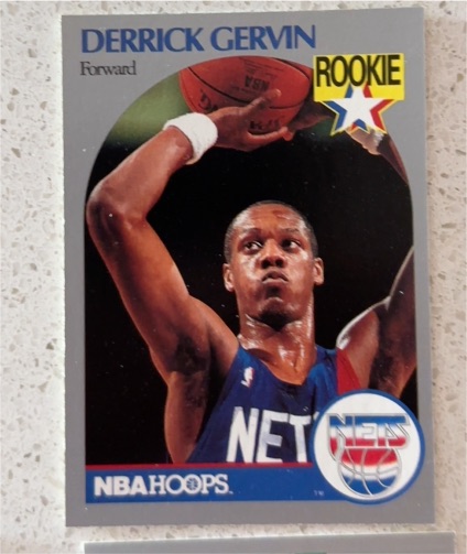 1990-91 NBA Hoops #196 Derrick Gervin Rookie Card — front