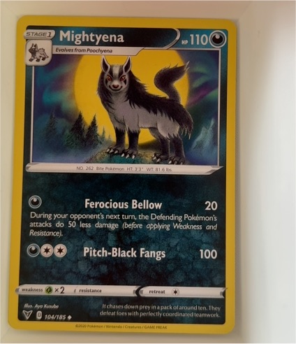 2020 Pokémon Vivid Voltage #104 Mightyena — front