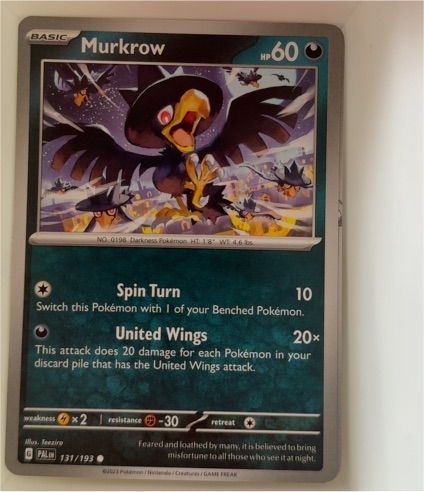 2023 Pokémon Paldea Evolved #131 Murkrow — front
