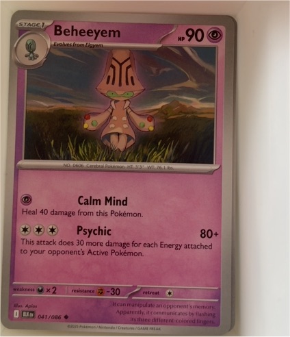 2025 Pokémon Scarlet & Violet Black Bolt #041 Beheeyem — front