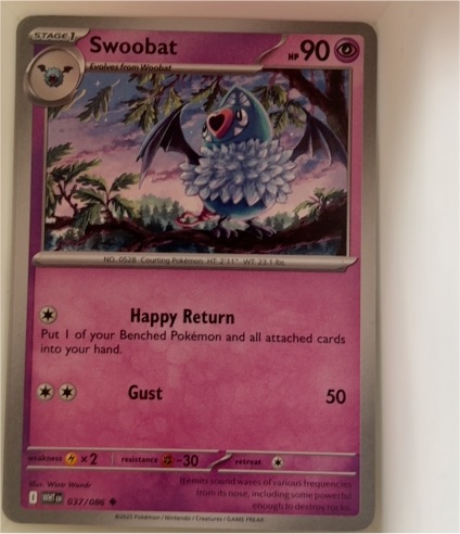 2025 Pokémon SV: White Flare #037 Swoobat — front