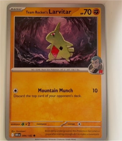 2025 Pokémon SV10: Destined Rivals #094 Team Rocket's Larvitar — front