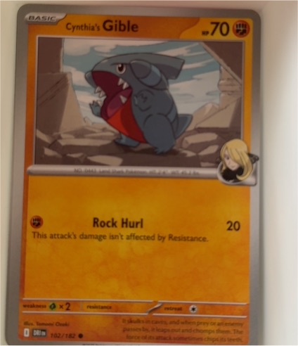 2022 Pokémon SV10: Destined Rivals #102 Cynthia's Gible — front