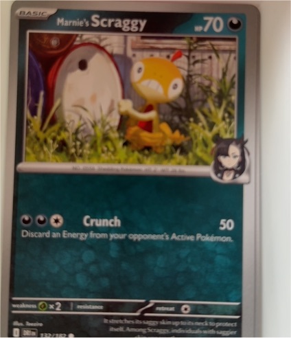 2023 Pokémon SV10: Destined Rivals #132 Marnie's Scraggy — front