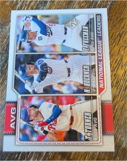 2026 Topps #151 National League Leaders Avg Nico Hoerner / Freddie Freeman / Trea Turner — front