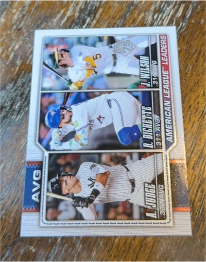 2026 Topps Series 1 #204 Aaron Judge Bo Bichette Jacob Wilson American League Leaders AVG — front