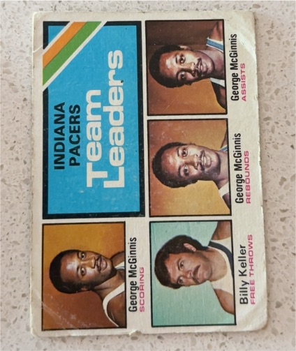 1975-76 Topps #279 Indiana Pacers Team Leaders George McGinnis — front