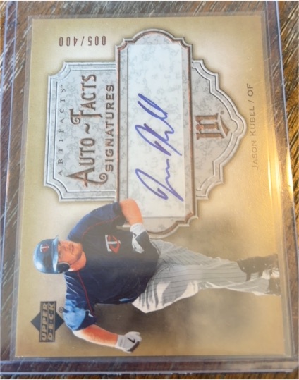 2006 Upper Deck Artifacts Auto-Facts Signatures #AF-JK Jason Kubel — front