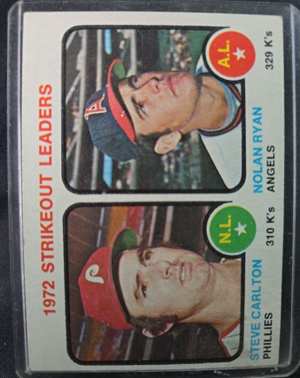 1973 Topps #67 1972 Strikeout Leaders Nolan Ryan Steve Carlton — front