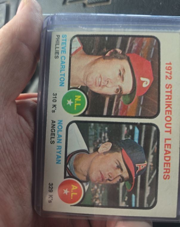 1973 Topps #67 1972 Strikeout Leaders Steve Carlton / Nolan Ryan — front