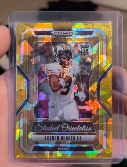 2025 Panini Prizm Draft Picks #11 Luther Burden III Student Orientation Gold Ice — front