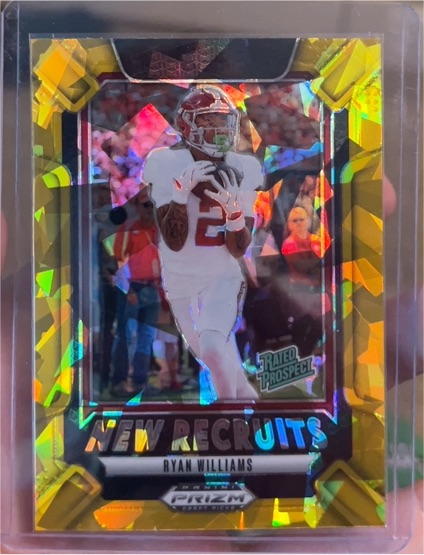 2025 Panini Prizm Draft Picks #23 Ryan Williams New Recruits Gold Ice — front