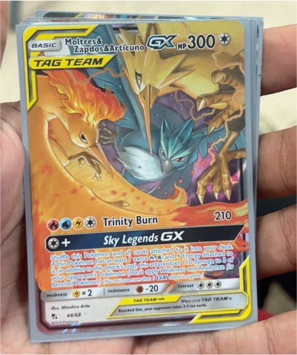 2019 Pokémon Hidden Fates #44 Moltres & Zapdos & Articuno GX — front