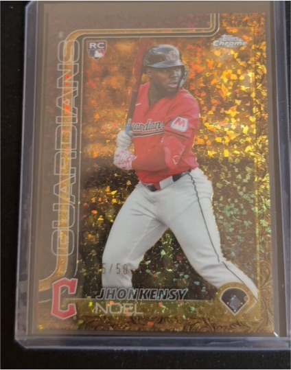 2025 Topps Series 1 #24 Jhonkensy Noel Diamante Foil Cleveland Guardians — front