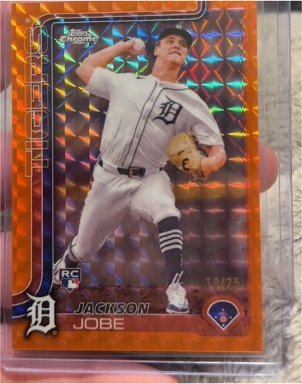 2025 Topps Chrome Series 2 #490 Jackson Jobe Orange Diamante — front