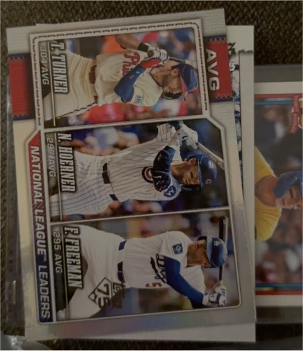 2026 Topps #151 National League Leaders Avg (Hoerner / Freddie Freeman / Turner) — front