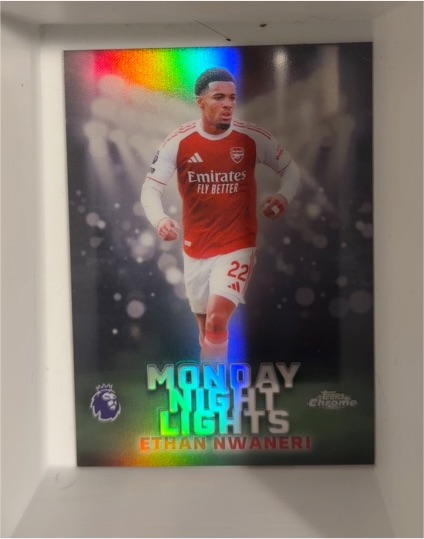 2026 Topps Chrome Premier League #MNL-5 Ethan Nwaneri Monday Night Lights — front
