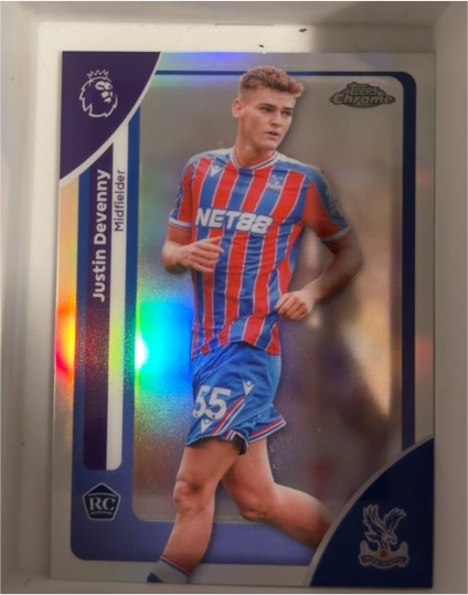2026 Topps Chrome Premier League #71 Justin Devenny Crystal Palace Rookie — front