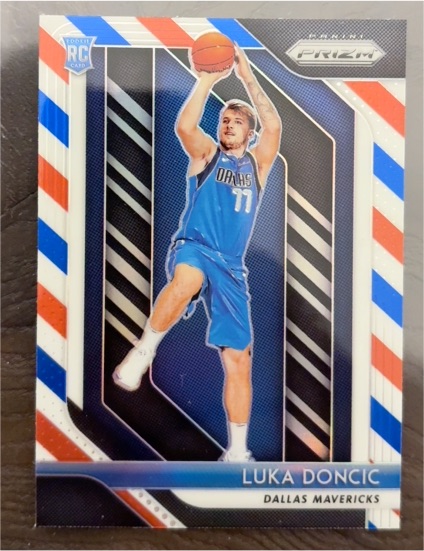 2018-19 Panini Prizm #280 Luka Doncic Rookie RC Red White Blue Prizm — front