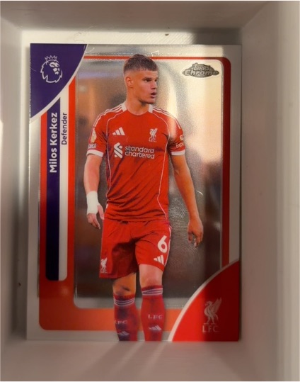 2026 Topps Chrome Premier League #111 Milos Kerkez — front