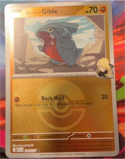 2025 Pokémon SV10: Destined Rivals #102 Cynthia's Gible — front