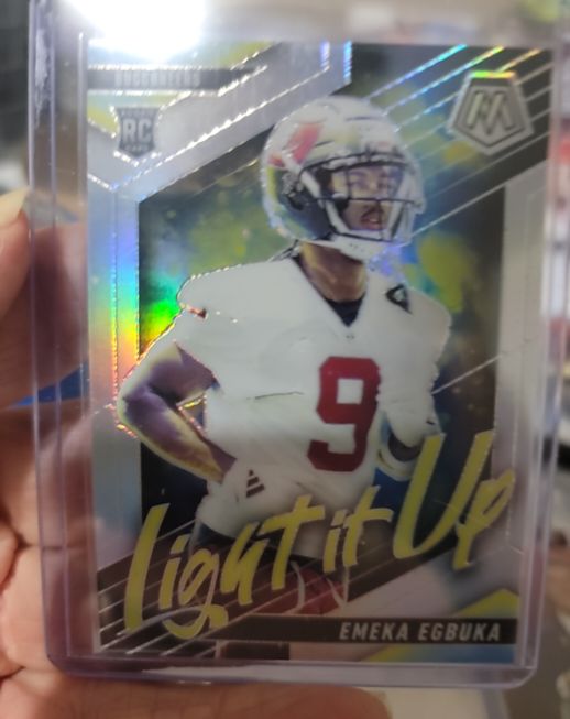 2025 Panini Mosaic #3 Emeka Egbuka Light It Up Silver Rookie — front
