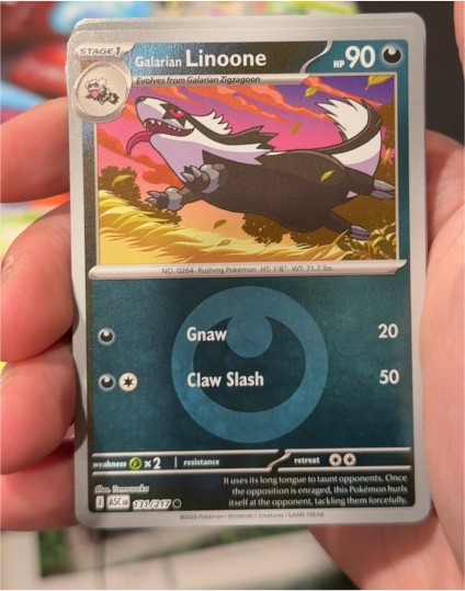 2020 Pokemon Ascended Heroes #131 Galarian Linoone — front