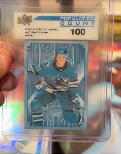 2024-25 Upper Deck Series 2 Population Count 100 Macklin Celebrini — front