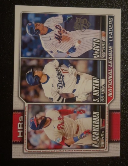 2026 Topps Series 1 #84 Schwarber/Ohtani/Soto NL HR Leaders — front