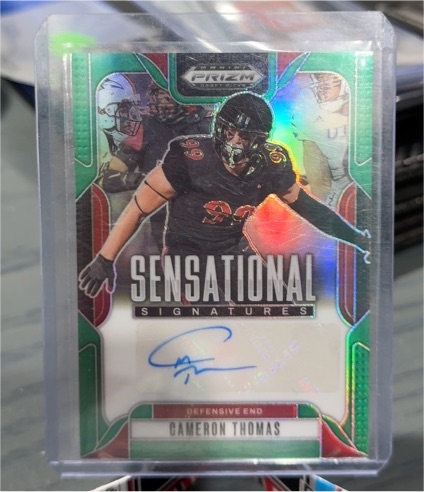 2025 Panini Prizm Draft Picks #SS-CMT Cameron Thomas Sensational Signatures Green — front