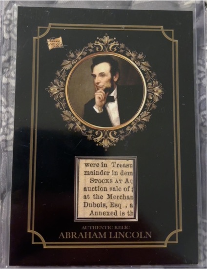 2024 Pieces of the Past #SR-AL Abraham Lincoln — front
