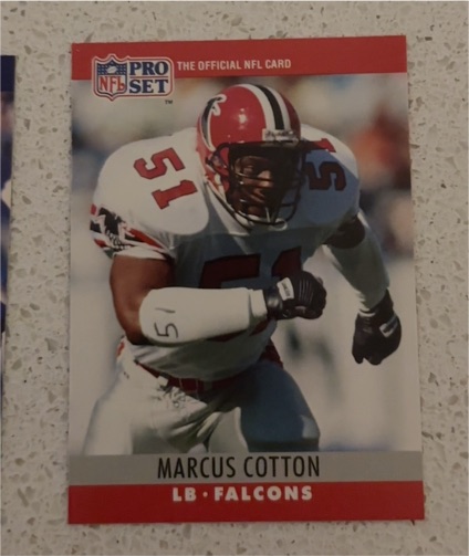 1990 Pro Set #33 Marcus Cotton Atlanta Falcons — front