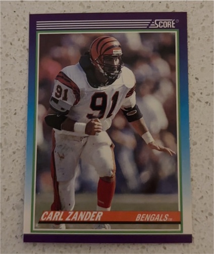 1990 Score #478 Carl Zander Cincinnati Bengals — front