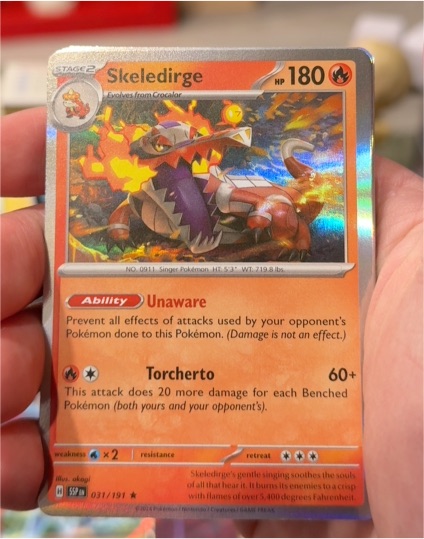 2023 Pokémon Scarlet & Violet SV08 Surging Sparks #031 Skeledirge — front