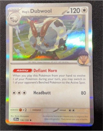 2023 Pokémon TCG Journey Together #136 Hop's Dubwool — front