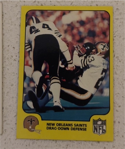 1978 Fleer Team Action #34 Drag-Down Defense New Orleans Saints — front