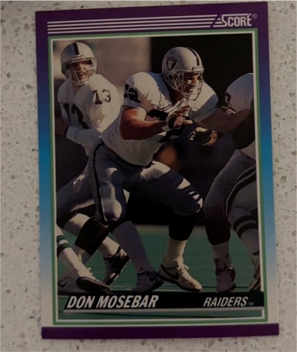 1990 Score #530 Don Mosebar Los Angeles Raiders — front