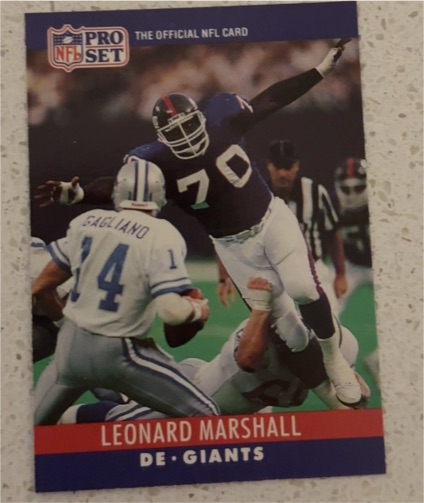 1990 Pro Set #227 Leonard Marshall — front
