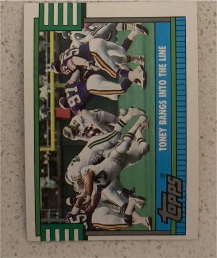 1990 Topps #513 Anthony Toney Bangs Into The Line Philadelphia Eagles — front