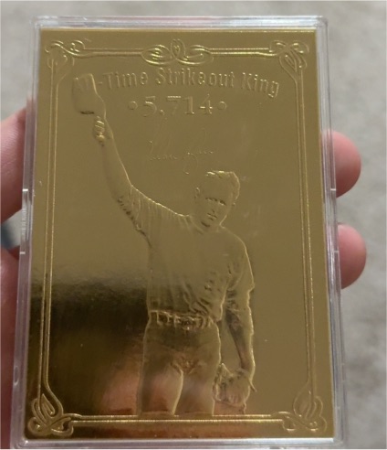 1996 Bleachers All Time Strikeout King Nolan Ryan 23K Gold — front