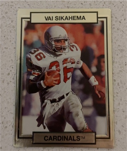 1990 Action Packed #218 Vai Sikahema — front