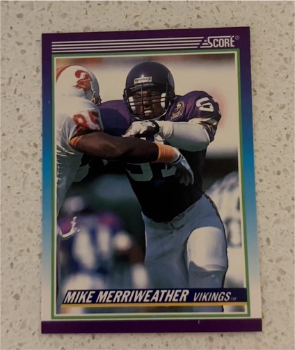 1990 Score #480 Mike Merriweather Minnesota Vikings — front