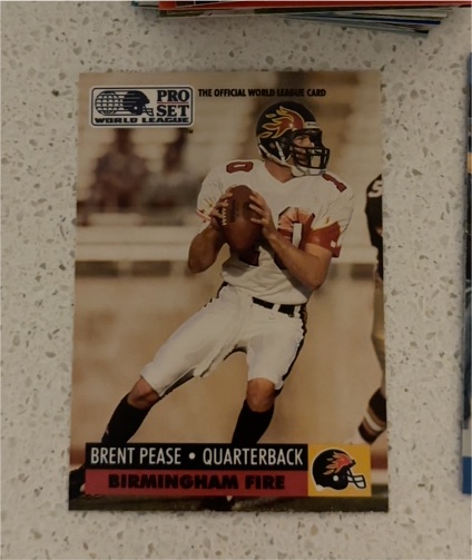 1991 Pro Set World League #8 Brent Pease — front