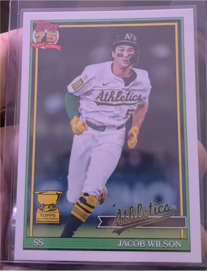 2026 Topps Series 1 1991 Topps #T91-77 Jacob Wilson Athletics Rookie Cup — front