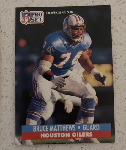1991 Pro Set #166 Bruce Matthews — front