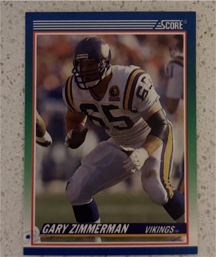 1990 Score #400 Gary Zimmerman Minnesota Vikings — front